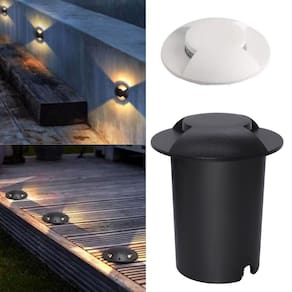 4 Balizadores Spot Led SMD 1W Com 2 Fachos Foco De Luz Angular (Branco Quente) IP65 De Embutir Em Piso Solo Chão Gramado