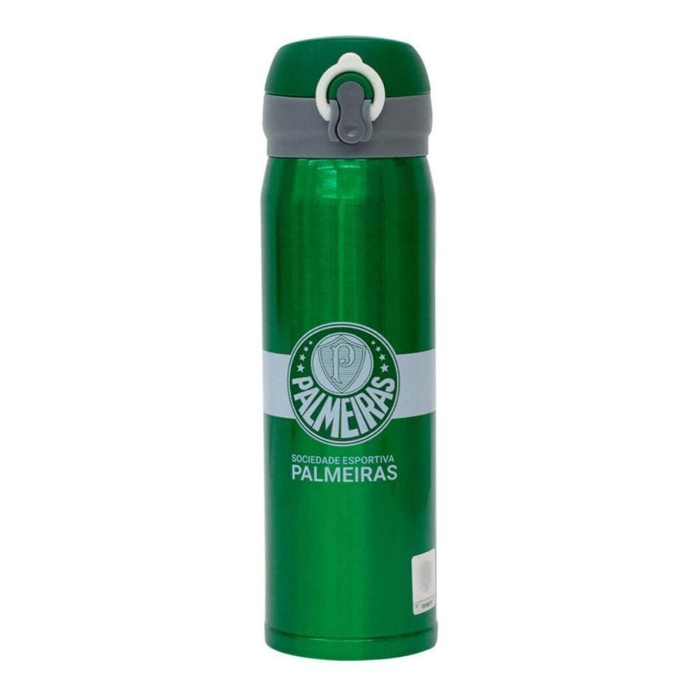 Garrafa Metálica Térmica Inox Verde Presente Palmeiras 450ml