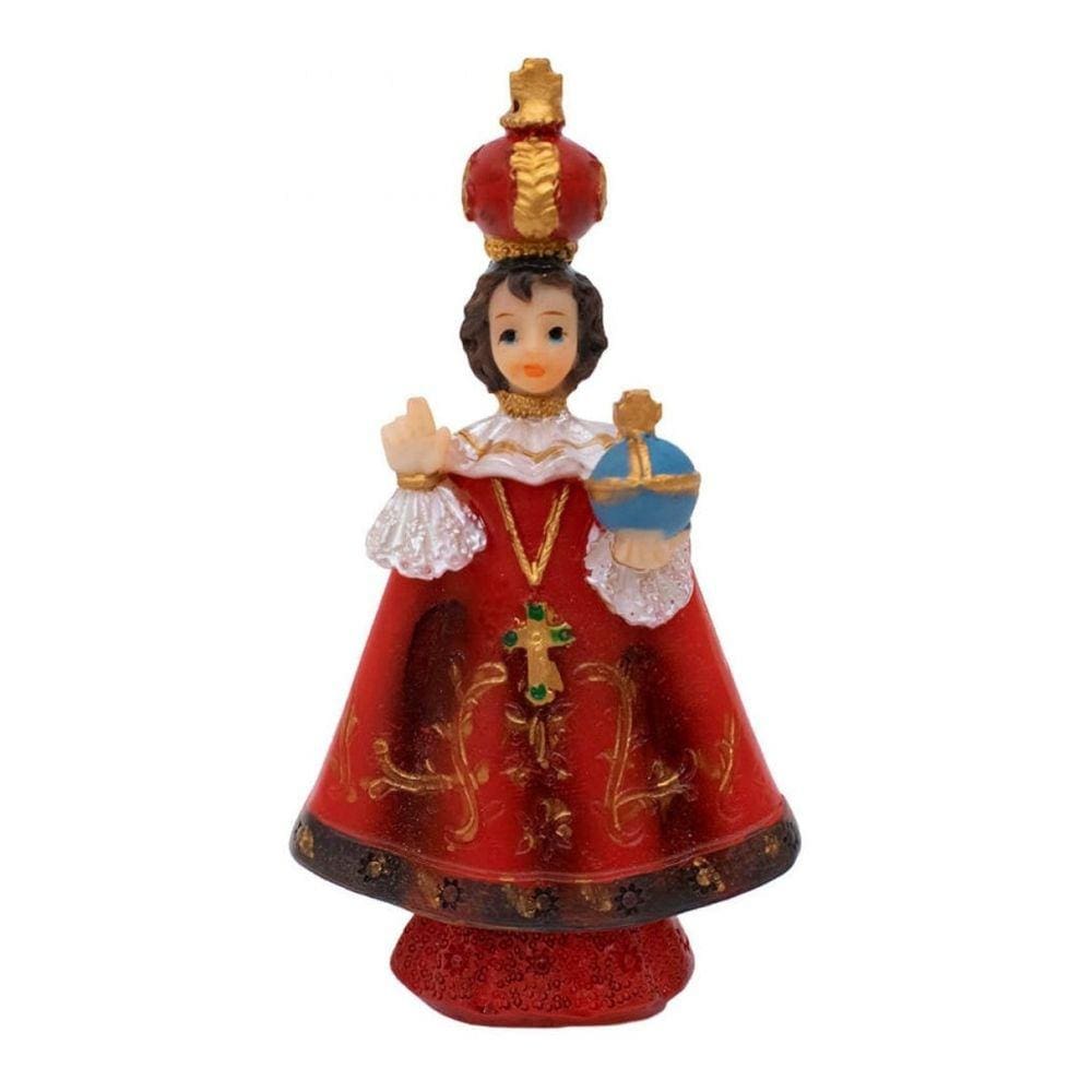 Imagem Menino Jesus De Praga Pequeno 8Cm Enfeite Resina
