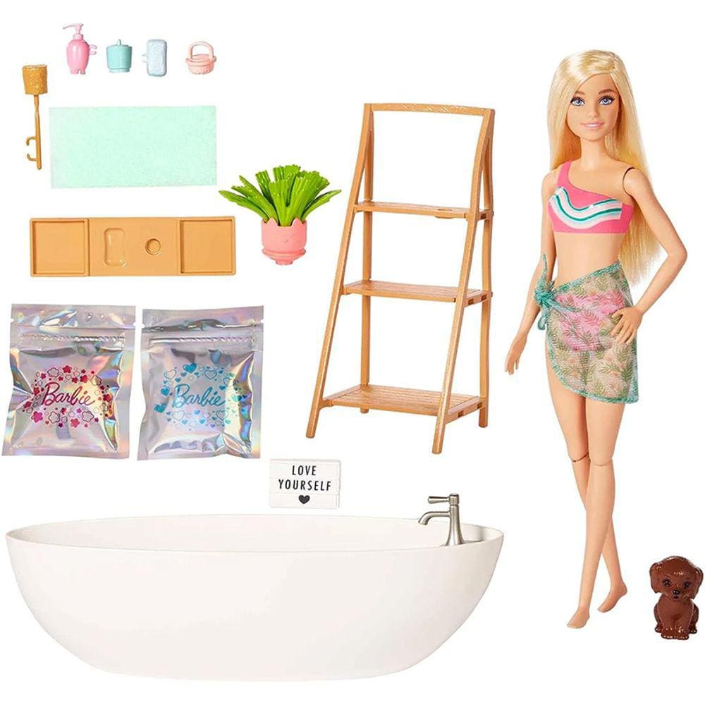 Boneca Barbie Fashion e Beauty Conjunto Banho de espumas HKT92 - Mattel