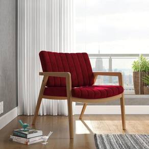 Poltrona em Veludo 245 Uxua Vermelho