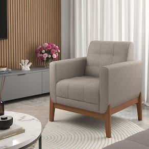 Poltrona 104 Linhão Brooks Cinza/Marrom