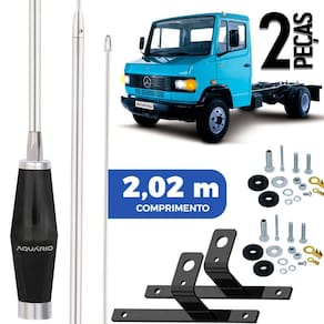 2 Antena Px Mini Maria Mole 1,40m Alongador Mb 3/4 Mercedinho 608 609 709 710 Parafusos