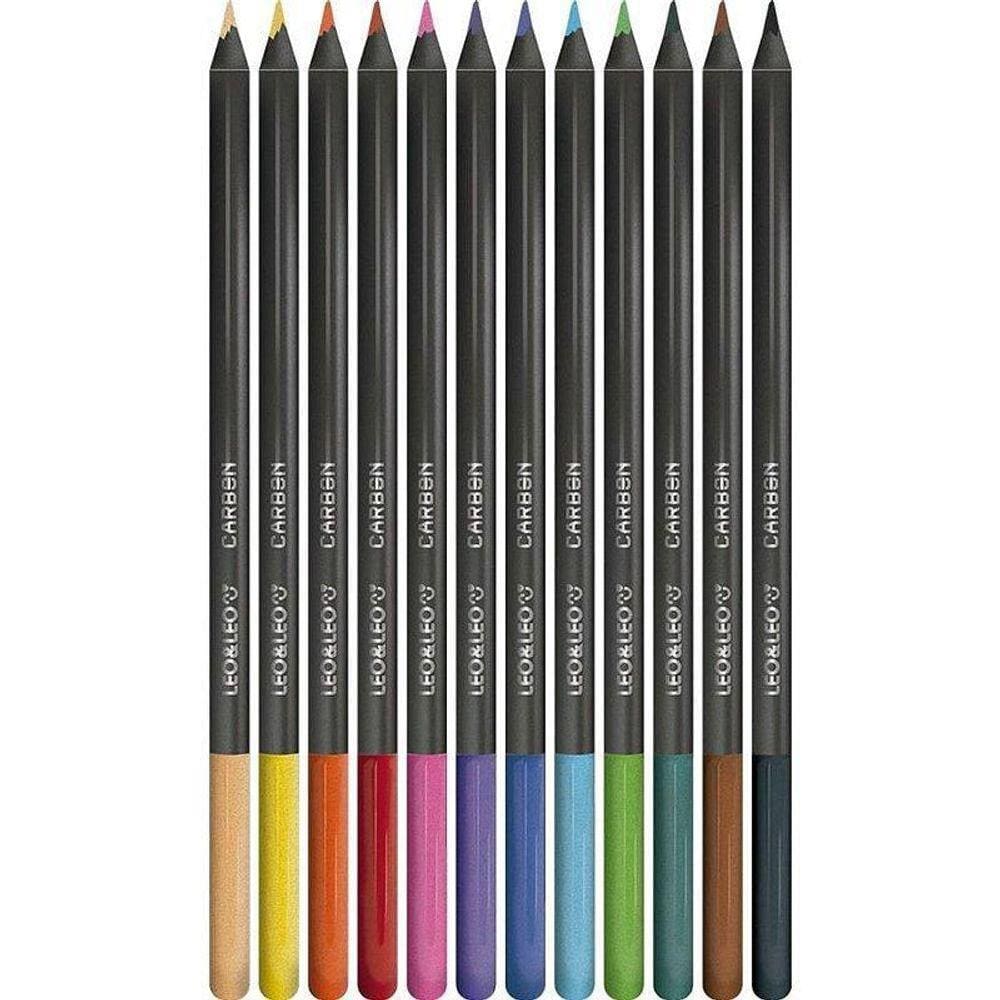 Lápis De Cor Redondo Carbon Line 12 Cores