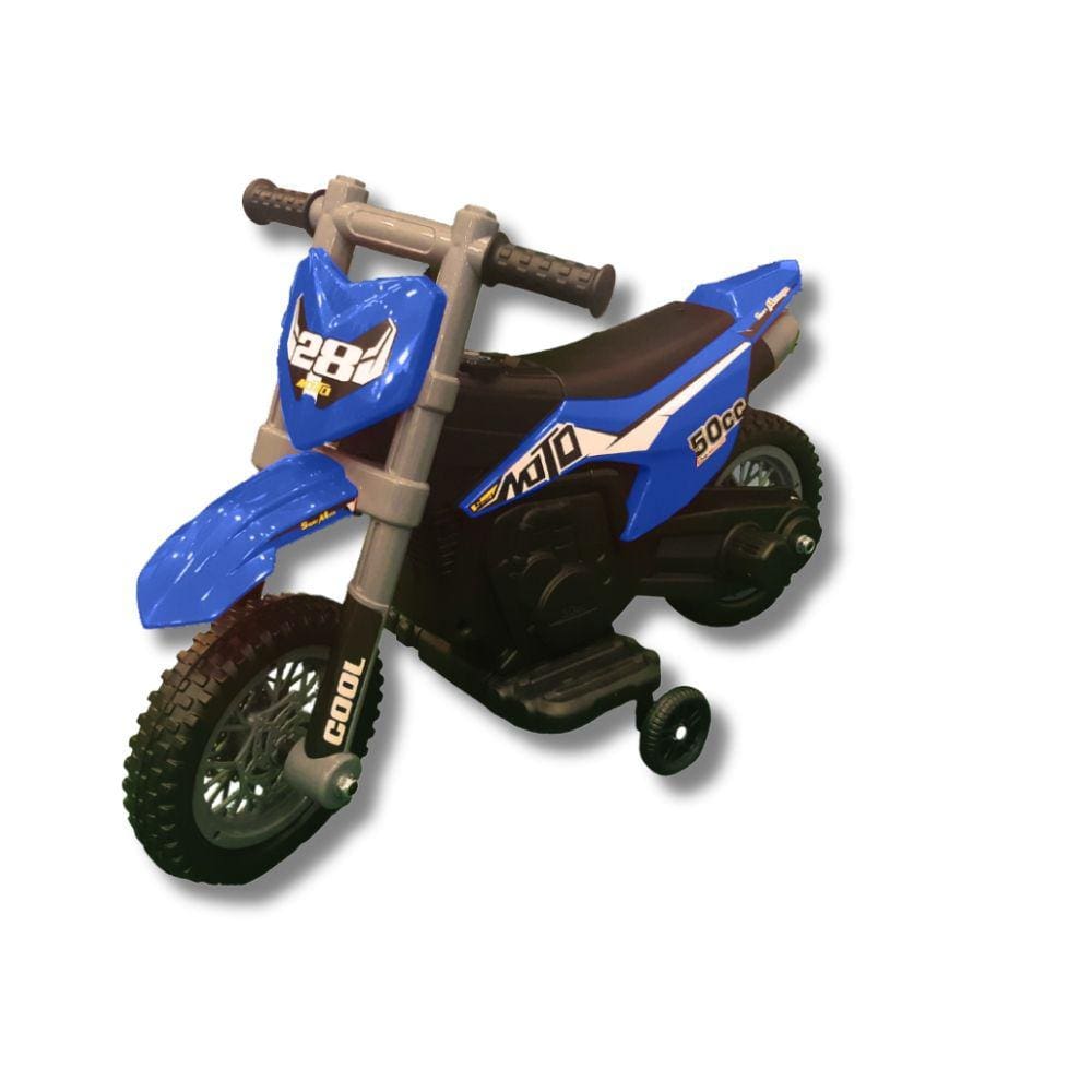 Moto Eletrica Infantil Xplast Motocross 6V Azul com Rodinhas