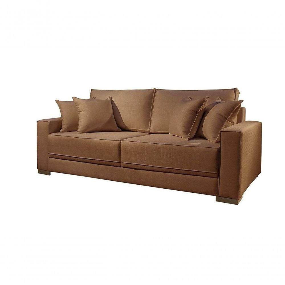Sofá 3 Lugares Fixo Living Hotello Linho Terracota 2m
