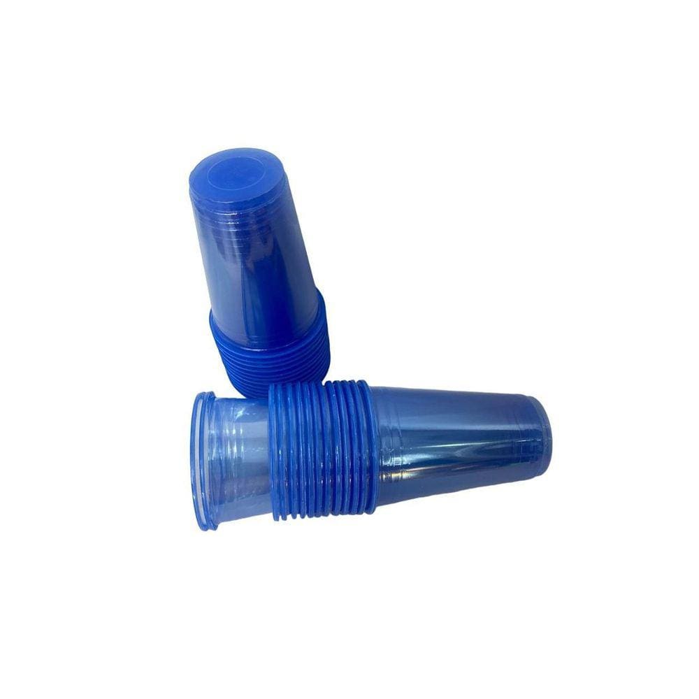 Copo Neon Acrílico 300Ml Azul Transparente- Combo 300Un