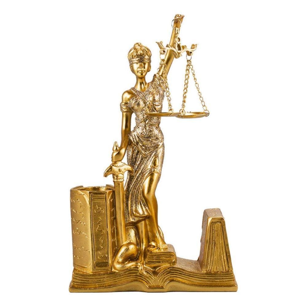 Enfeite Direito Dama Da Justiça Porta Caneta - 25cm