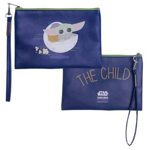 Carteira Nécessaire Baby Yoda The Child Grogu Multiuso 19x14cm Oficial Star Wars