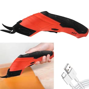 Tesoura Eletrica Sem Fio Corta Pano Tecido Papel Papelao Costura Diy Artesanato Multiuso Lamina Afiada Resistente
