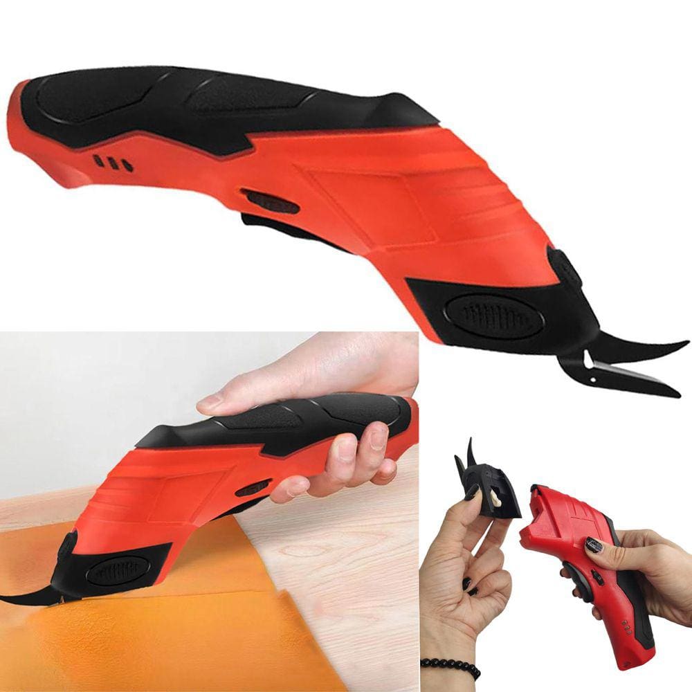 Tesoura Eletrica Sem Fio Corta Tecido Pano Tapete Papelao Papel Costura Diy Artesanato Lamina Afiada