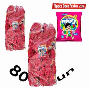 Pipoca Doce Aritana Festas, Kit 2 Fardos, 80 Unidades De 20G