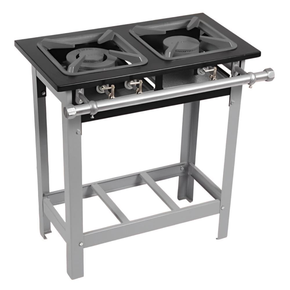 Fogao 2 Bocas M6 Queimador Duplo Premium 40X40 9Cm Metalmaq