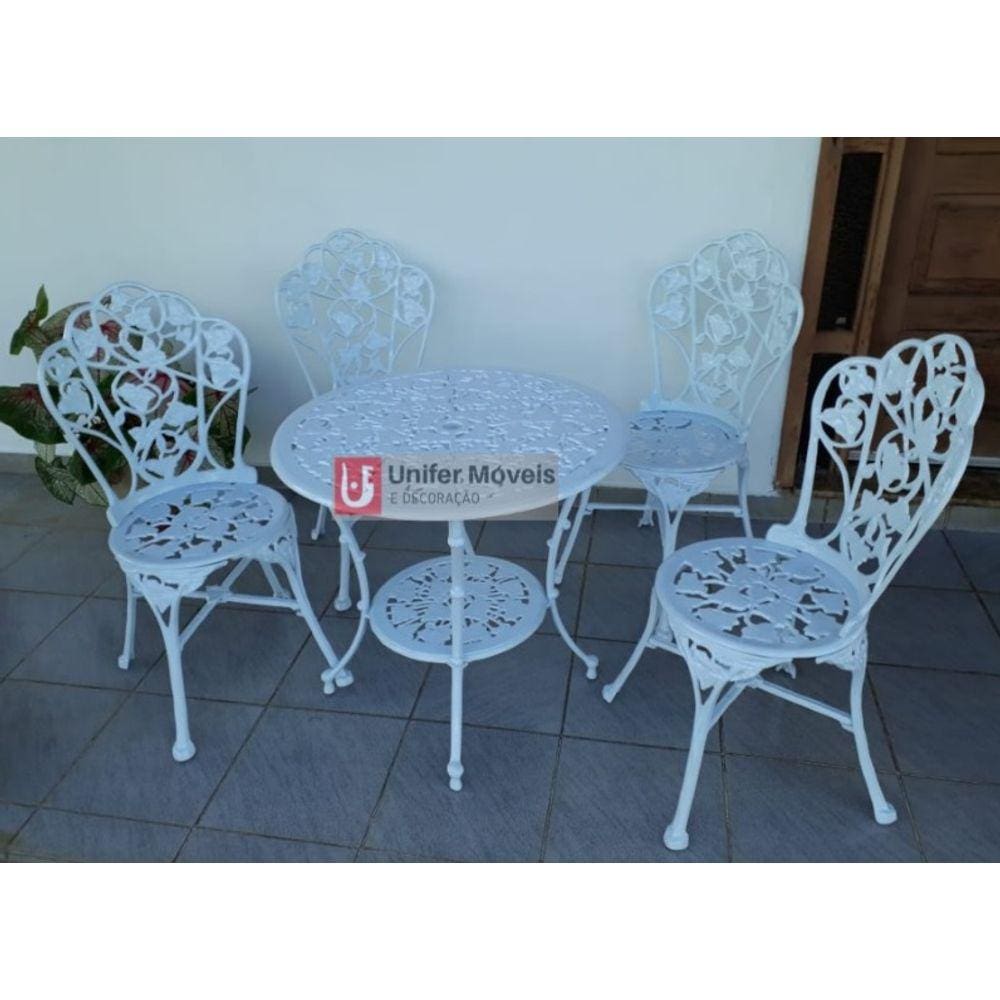 Conjunto de Mesa para Jardim Hera em Alumínio Fundido Unifer Móveis