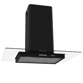 Coifa Ilha Black Vidro Reto 90 cm 127v Nardelli Preto