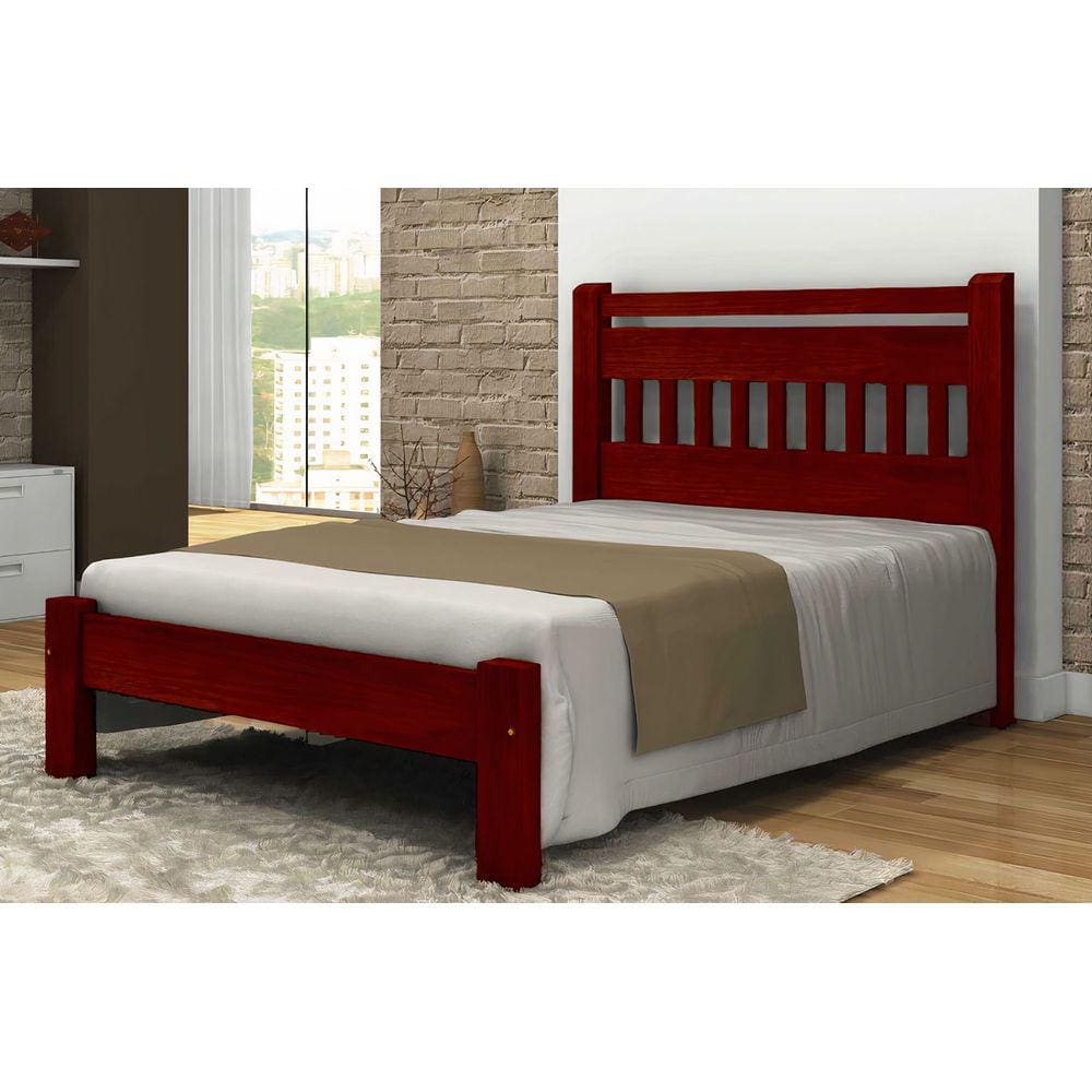 Cama Super King Size Antares de Madeira Maciça Angelim Pedra/Tauari