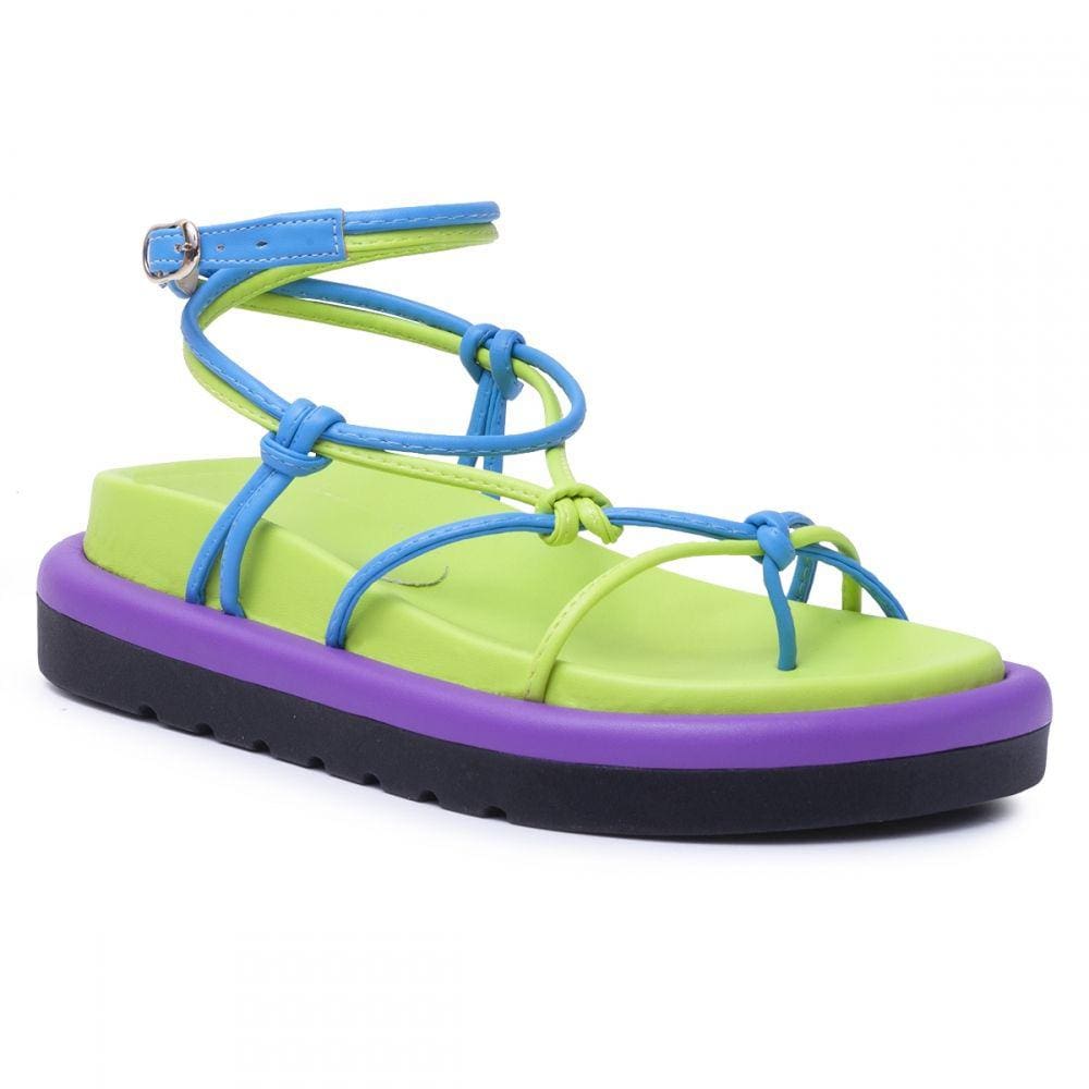 Sandália Papete Krn Shoes com Amarração Sola Confortável Tiras Finas