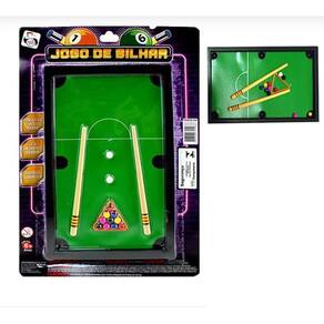 Mesinha de Jogo Sinuca 40CM Infantil Snooker Brilhar Com 02 Tacos