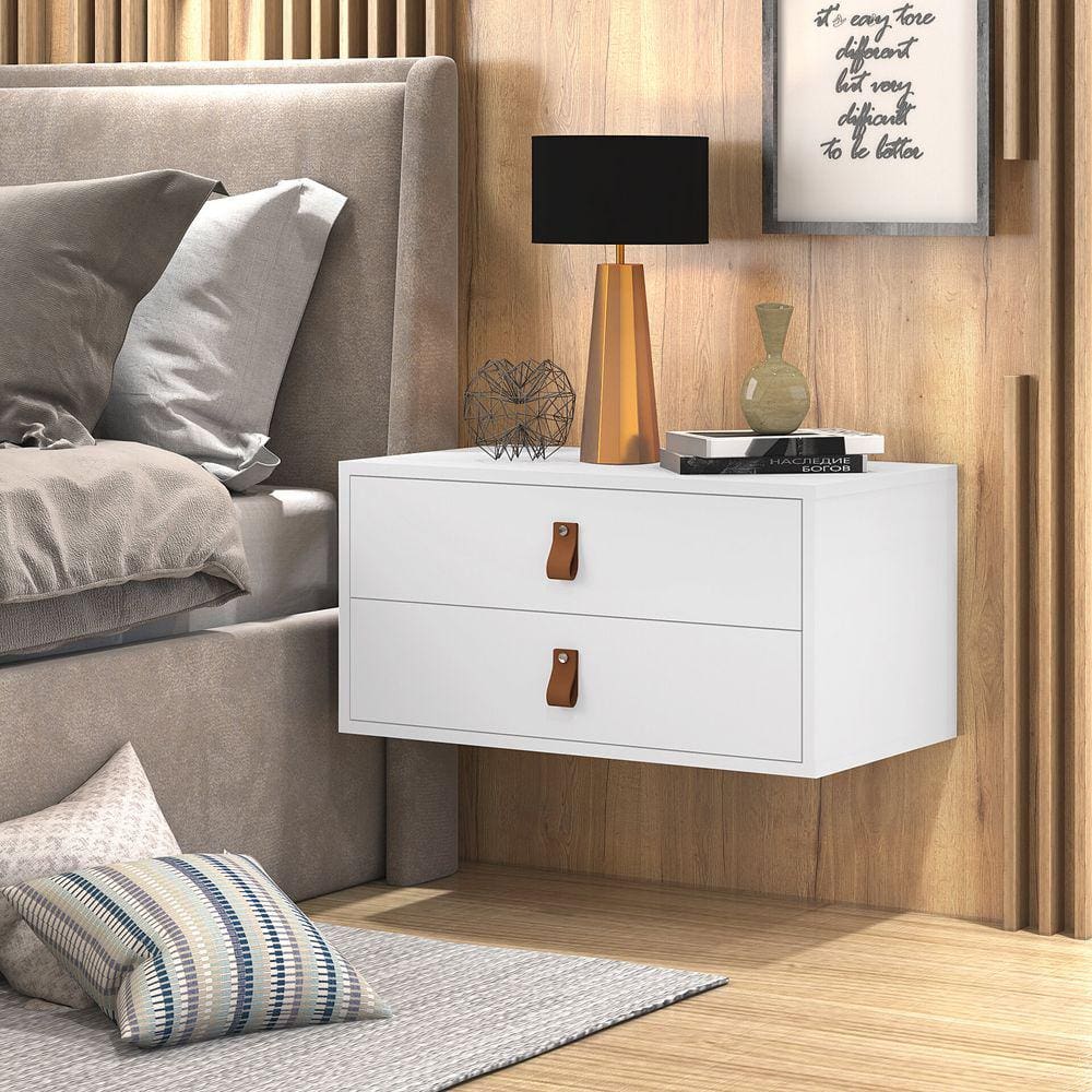 Unic 60cm: Mesa de Cabeceira Suspensa Branco