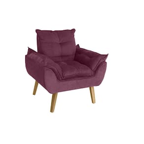 Poltrona Decorativa Opala Bordô/Vinho pés quadrado SMF DECOR