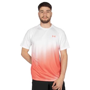 Camiseta Under Armour Tech Fade Branco/Vermelho