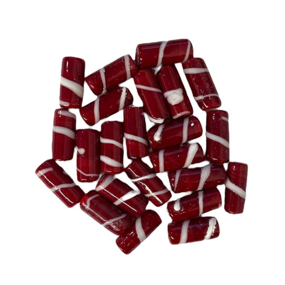 Kit c/ 10 Firmas Lisa 22mm Verm e Branco Murano Guias