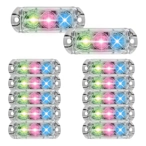 Kit 12 Farol RGB AJK 3 Leds 6W