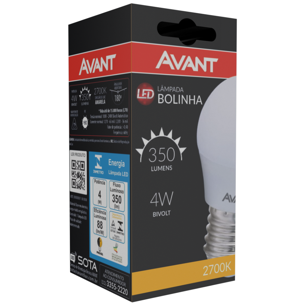 Lâmpada Led Bolinha 4W 2700K