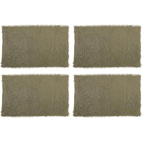 Kit Tapete de Banheiro Bolinha 58 X 38cm 4 Unidades Verde
