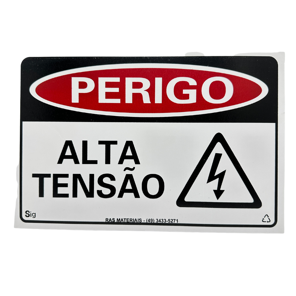 Placa Perigo Alta Tensão
