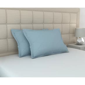 Kit de Fronhas Matelassê Zono Enxovais 2 peças em Malha 100% Algodão Azul Claro
