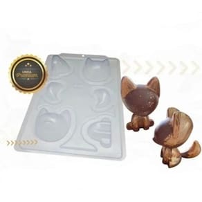 10 Formas Raposa 3 Partes Bwb P/ Chocolate Silicone 3d 3642
