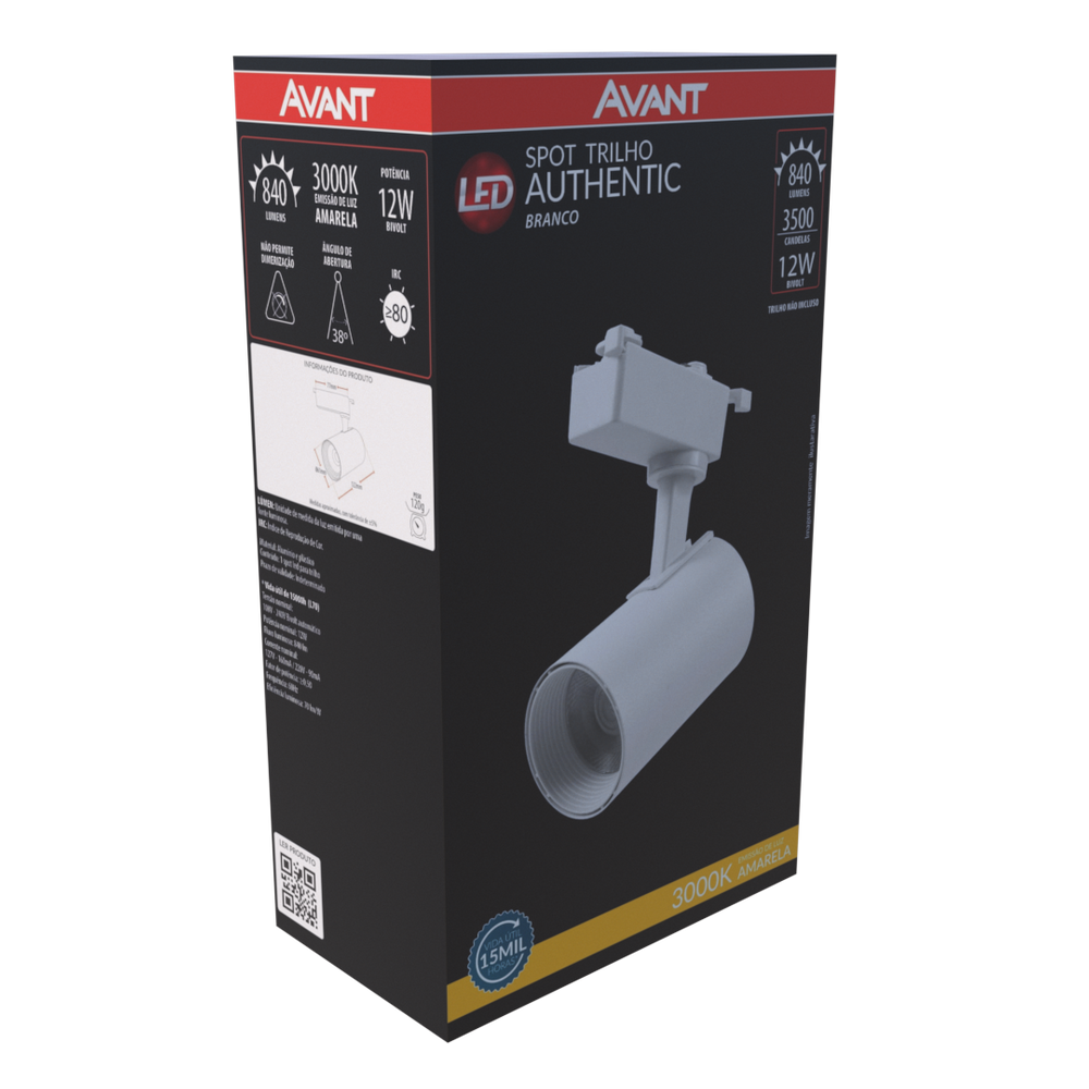 Spot p/ Trilho Authentic Branco 12W