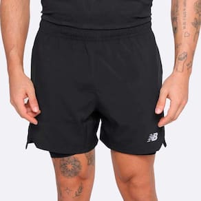 Bermuda Masculina New Balance Accelerate 2 em 1 Preto
