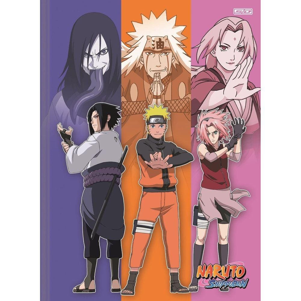 Caderno de Desenho Naruto Shippuden Animes 60 Folhas Capa