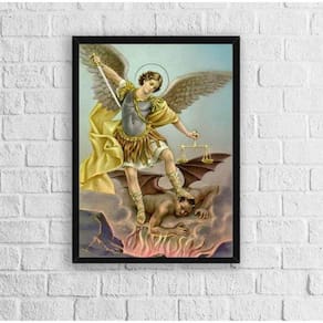 Quadro Arte Vintage São Miguel 24x18cm - Madeira Preta