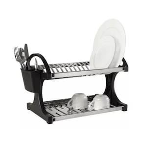 Escorredor Louça Grande Inox Dois Andares 16 Pratos Brinox