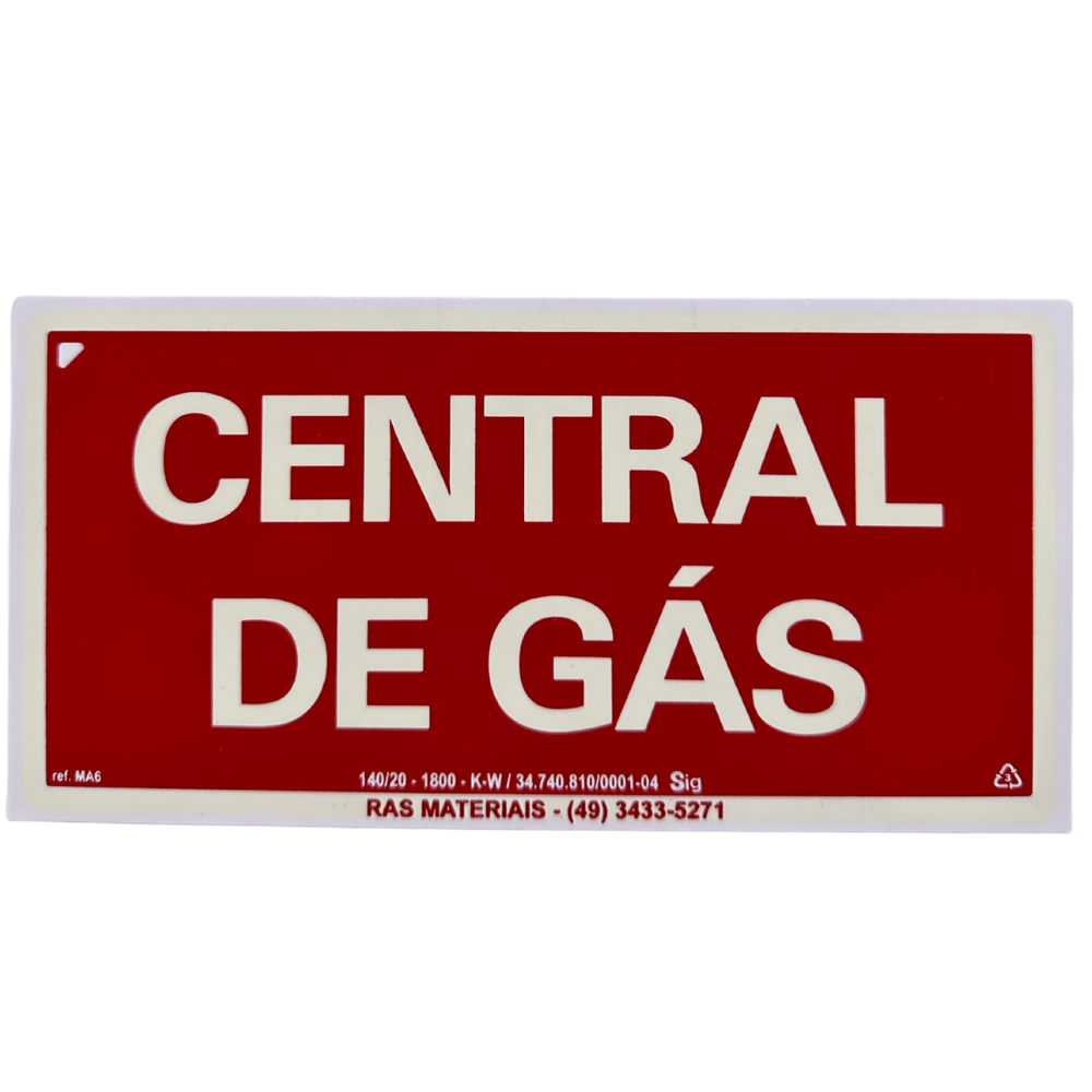Placa Fotoluminescente Central de Gás