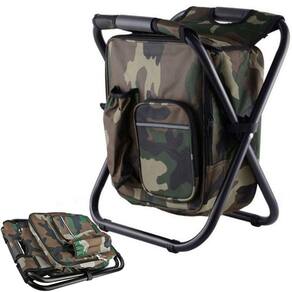 Cadeira Mochila 2 Em 1 Banco Bolsa Semi Termica Portatil Dobravel Pescaria Camping Praia