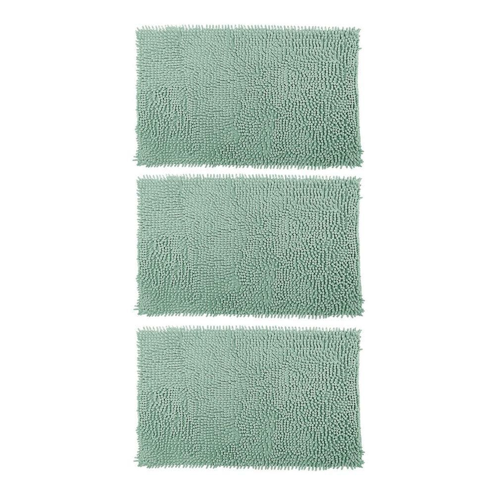 Kit 3 Tapetes Bolinha Antiderrapante Banheiro 38x58cm Verde Água