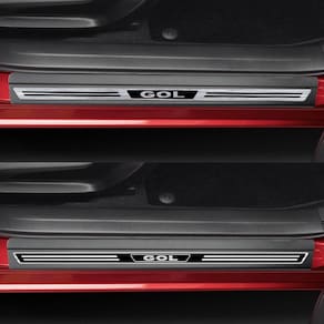 Jogo Soleira Premium Elegance Vw Gol G5 / G6 2008 2009 2010 2011 2012 2013 2014 2015 - ( Vinil + Resinada 4 Peças )