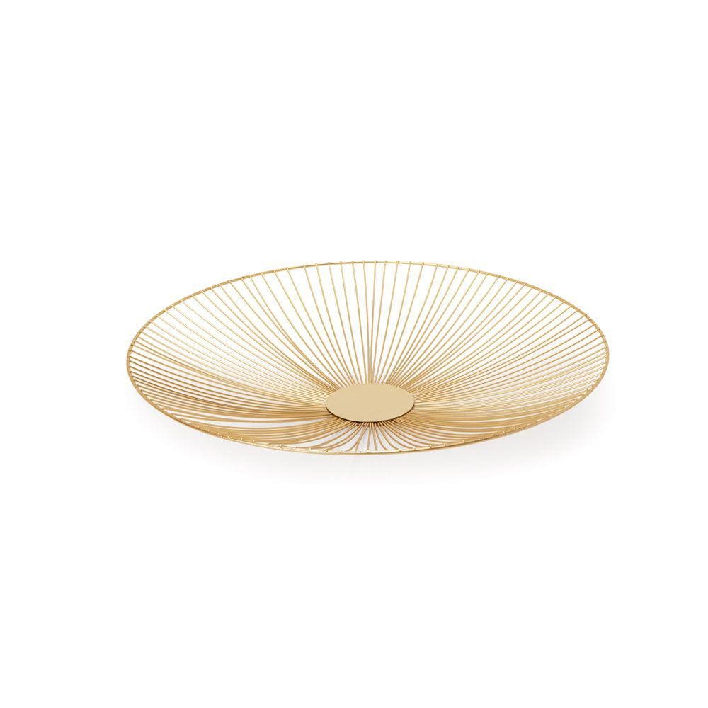 Centro de Mesa Redondo Dourado em Metal 50cm 15829 Mart