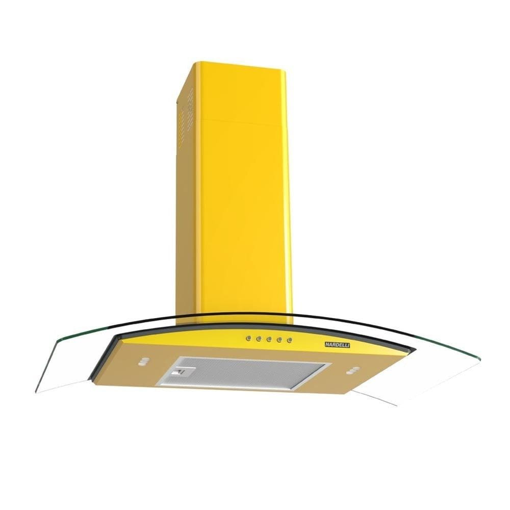 Coifa de Parede Vidro Curvo Mecânico 80cm 127V Nardelli Amarelo