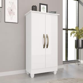 Armário Multiuso 2 Portas 3 Prateleiras Tokio Branco