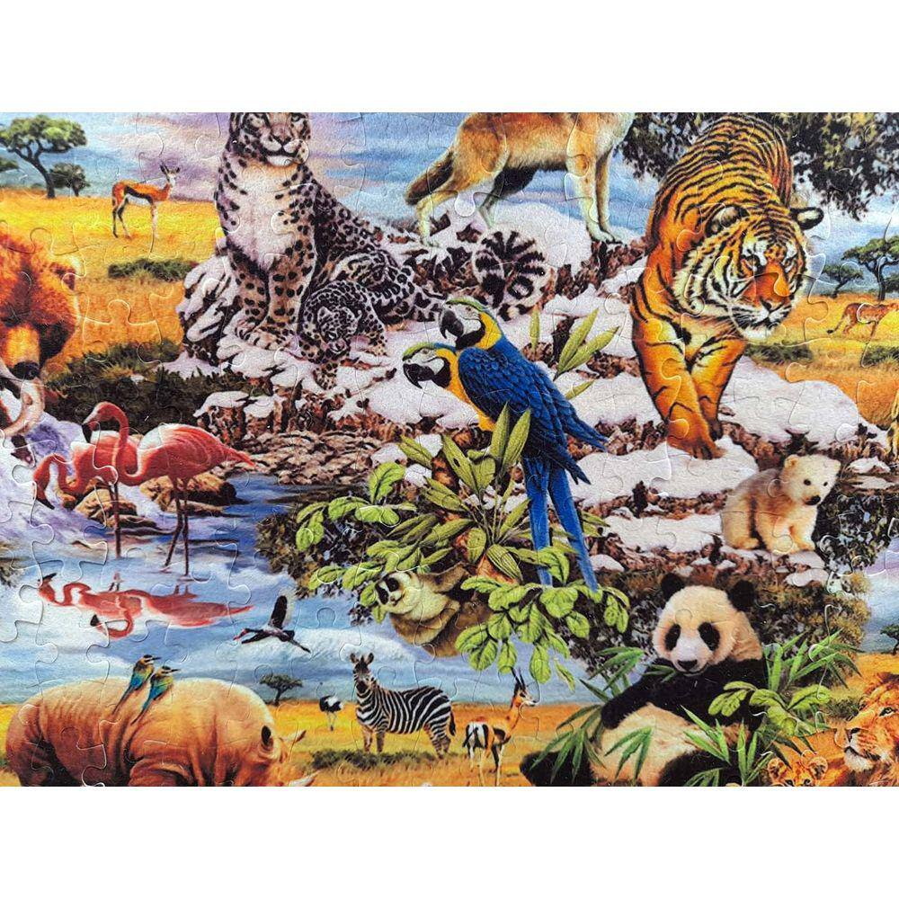 Quebra-cabeça Puzzle Reunião de Animais de 500 peças em MDF