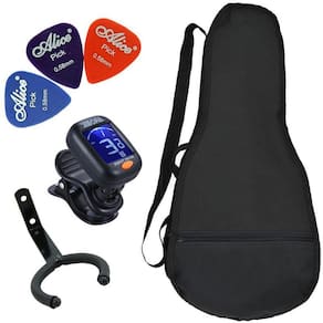 Kit Acessórios Carbon Cavaquinho Com Capa Palhetas Afinador Suporte Cvx03