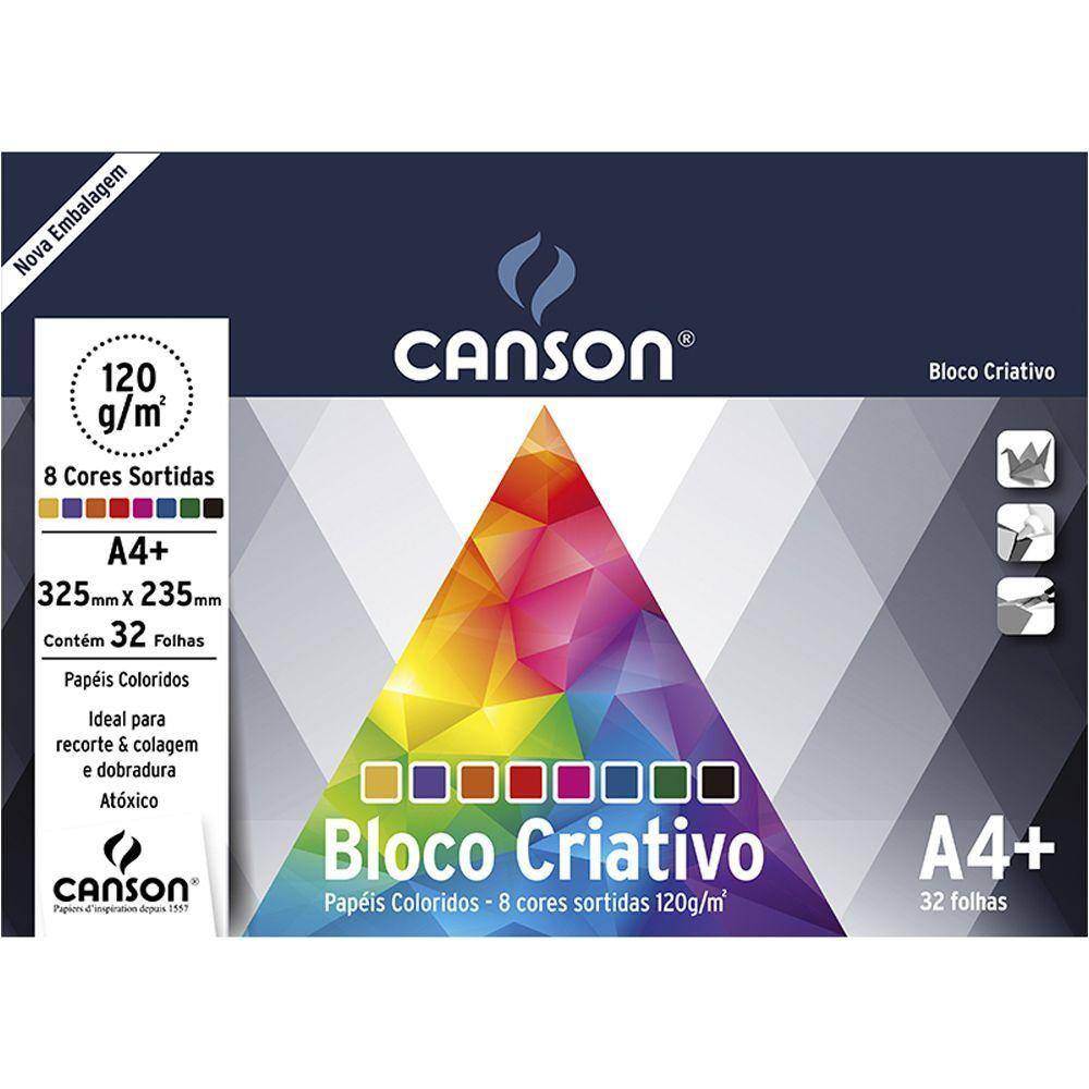 Bloco Papel Criativo Cards 8 Cores A4+ 120 g/m 32 fls Canson 66667158