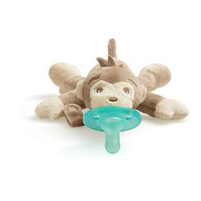 Philips AVENT Soothie Snuggle Pacifier Holder com Chupeta Destacável, 0m+, Macaco, SCF347/02