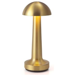 Luminária de Mesa Abajur Dourado Touch 22cm Led 3W 3 Cores Regarregável