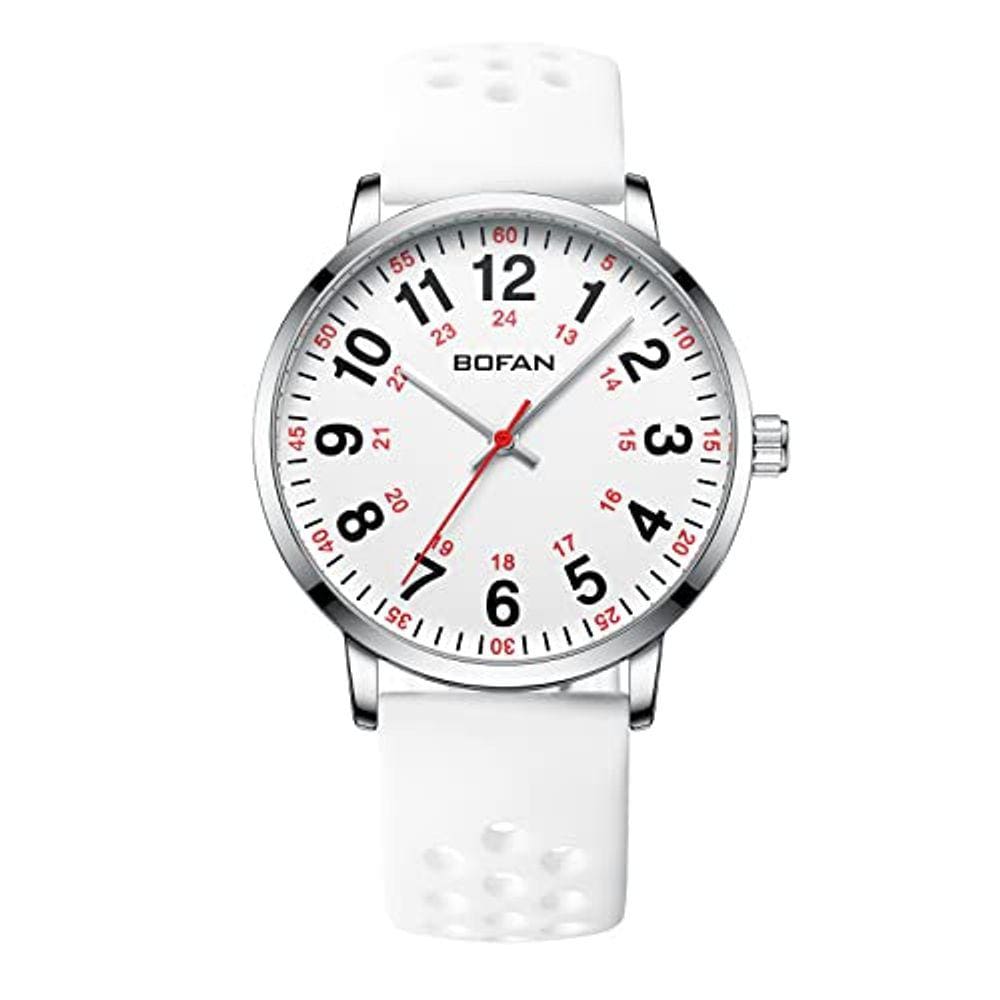 Bofan Nurse Watch for Nurse, Medical Professionals,Students,Doctors with Various Medical Scrub Colors,Easy to Read Dial,Second Hand and 24 Hour, Soft